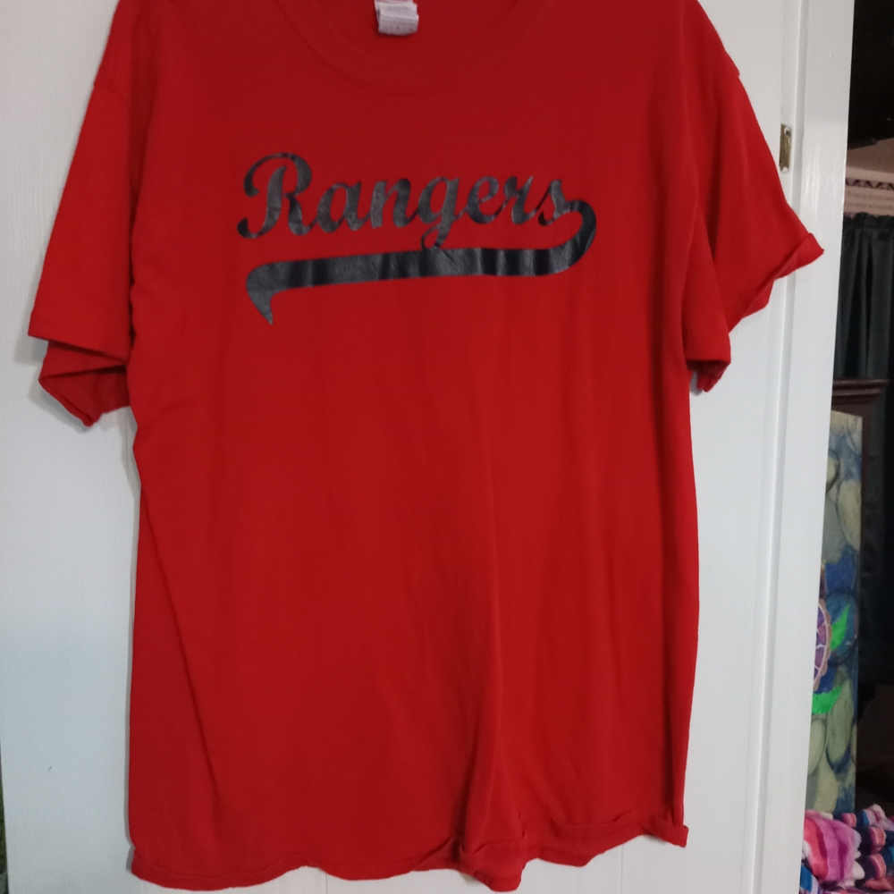 Gildan Red Short Sleeve Tees Cotton Crew Neck